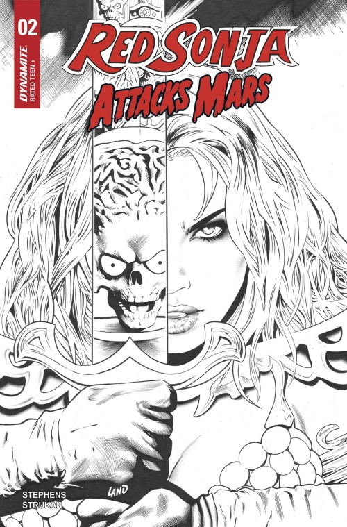 Red Sonja Attacks Mars #2 cover j land line art variant