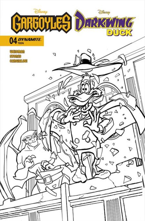 Gargoyles Darkwing Duck #4 (2026) cover k stones line art variant