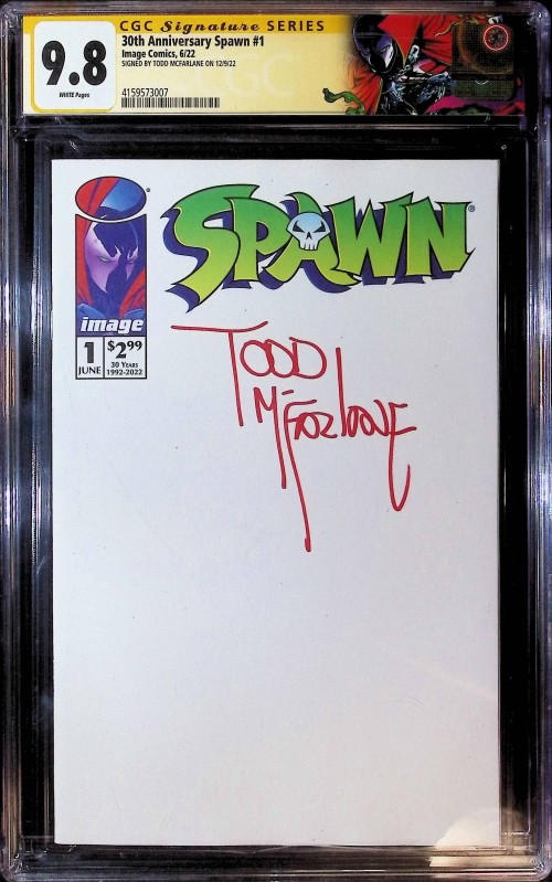 Spawn #1 30th anniversary blank sketch cover CGC 9.8 signed McFarlane