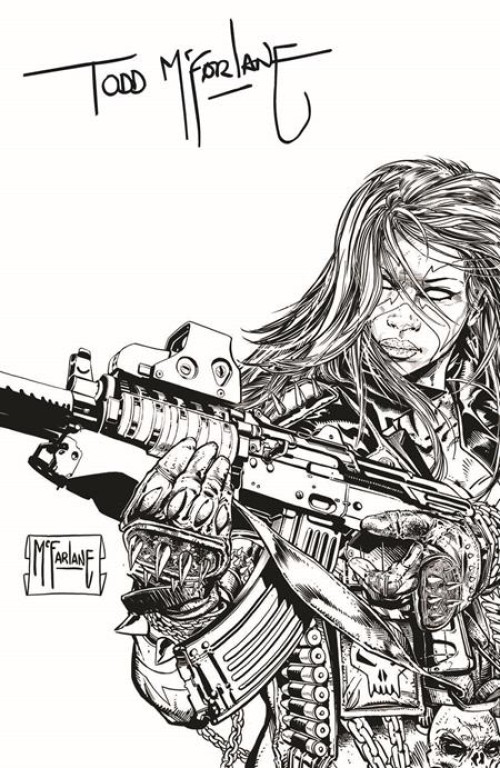 She-Spawn #1 (2026) cover j mcfarlane b&w virgin signed variant