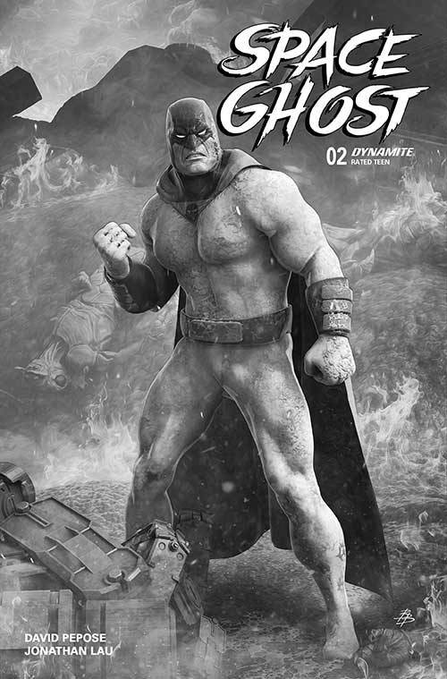 Space Ghost #2 (2024) cover v barends b&w variant