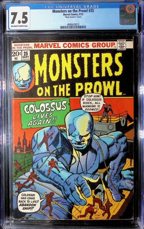 Monsters on the Prowl #25 (1971) CGC 7.5 mark jewlers variant