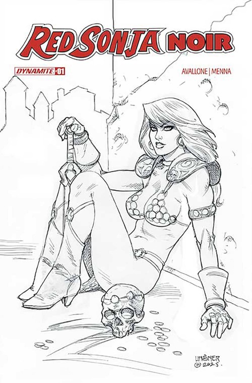 Red Sonja Noir #1 (2025) cover h linsner line art variant