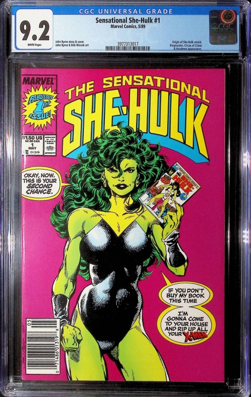 Sensational She-Hulk #1 (1989) CGC 9.2 newsstand BYRNE