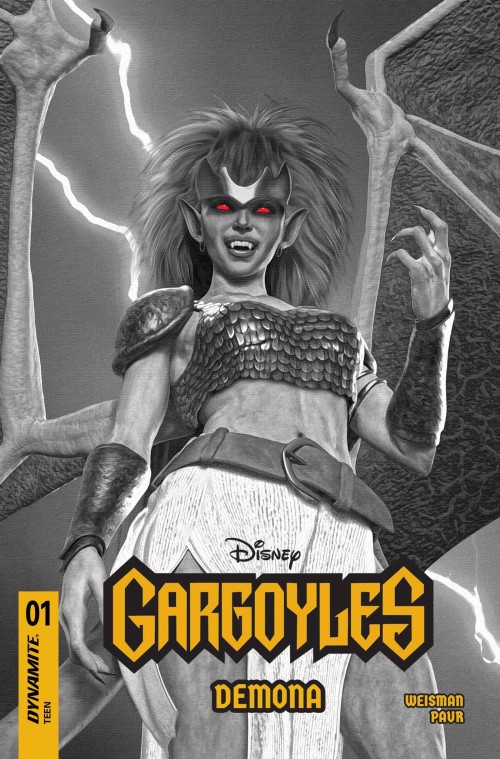 Gargoyles Demona #1 (2025) cover u spears b&w variant
