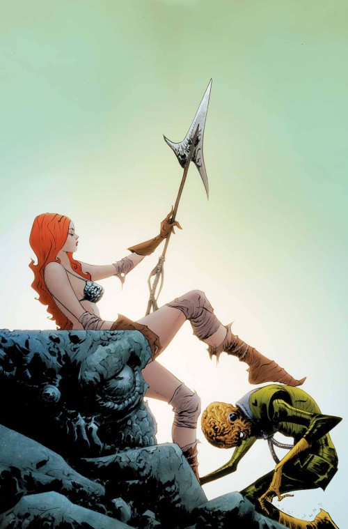 Red Sonja Attacks Mars #4 cover l lee line virgin variant