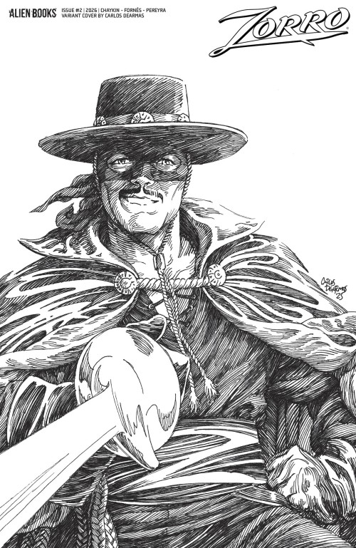 Zorro #2 (2026) cover d dearmas b&w variant
