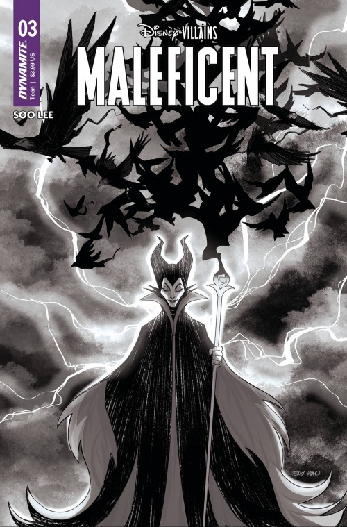 Disney Villains Maleficent #3 cover s durso b&w variant