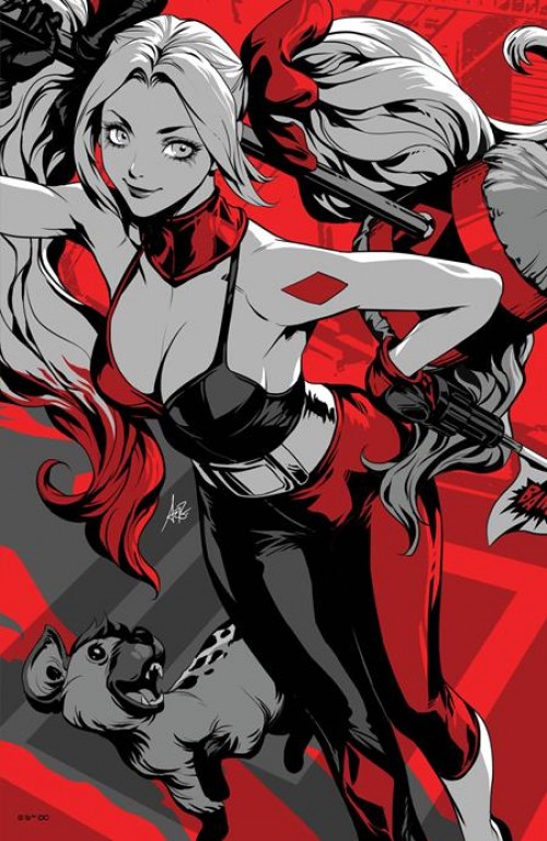 Harley Quinn Black White Redder #1 (2023) cover f artgerm foil variant