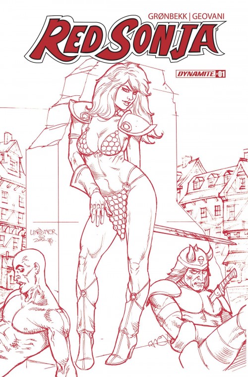 Red Sonja #1 (2023) cover zs linsner red line variant