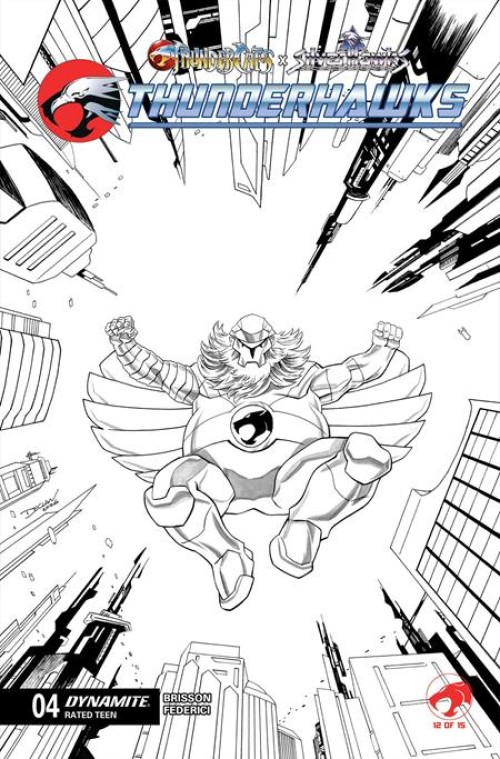 Thundercats X Silverhawks Thunderhawks #4 (2026) cover k shalvey line art variant