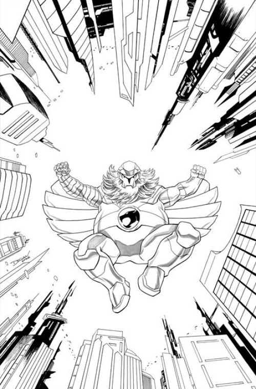 Thundercats X Silverhawks Thunderhawks #4 (2026) cover l shalvey line art virgin variant
