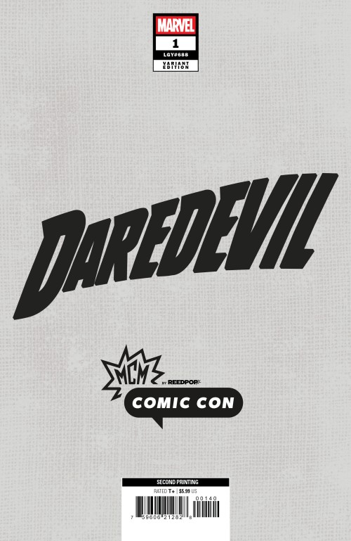 Daredevil #1 (2026) second print lee mcm london exclusive b&w virgin variant