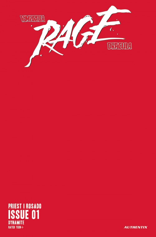 Vampirella Dracula Rage #1 cover w blank red variant