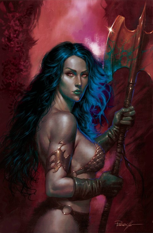 Red Sonja #2 (2023) cover zd parrillo ultraviolet virgin variant