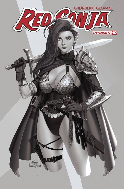 Red Sonja #2 (2023) cover zf lee b&w variant