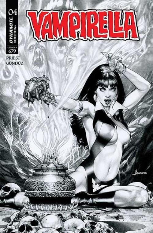 Vampirella #4 (2025) cover j anacleto b&w variant
