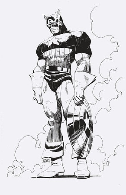 Captain America #1 (2025) second print romita jr b&w virgin variant