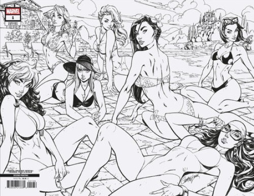 Marvel Swimsuit Special Friends Foes And Rivals #1 (2025) second print campbell b&w variant
