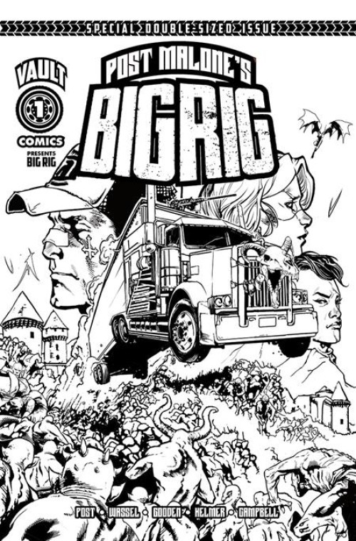 Big Rig #1 (2025) second print gooden b&w variant