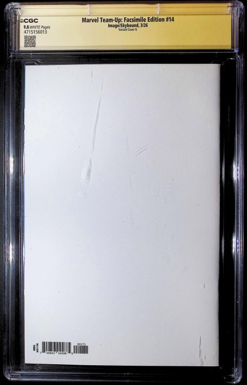 Marvel Team-Up #14 (2005) 2026 facsimile edition cover g blank variant CGC 9.8 signed