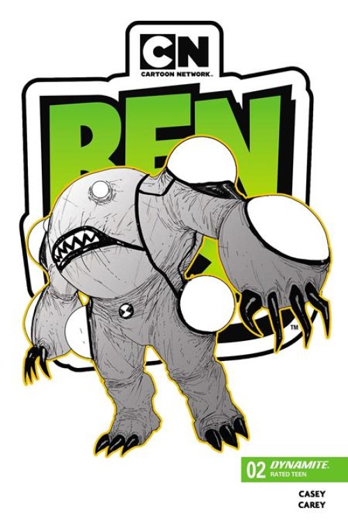 Ben 10 #2 (2026) second print cover b carey b&w variant