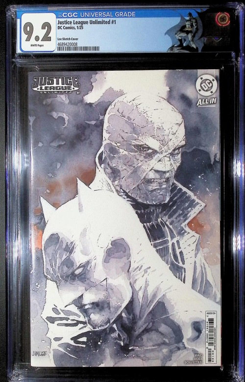 Justice League Unlimited #1 (2024) cover l lee hush inks variant CGC 9.2