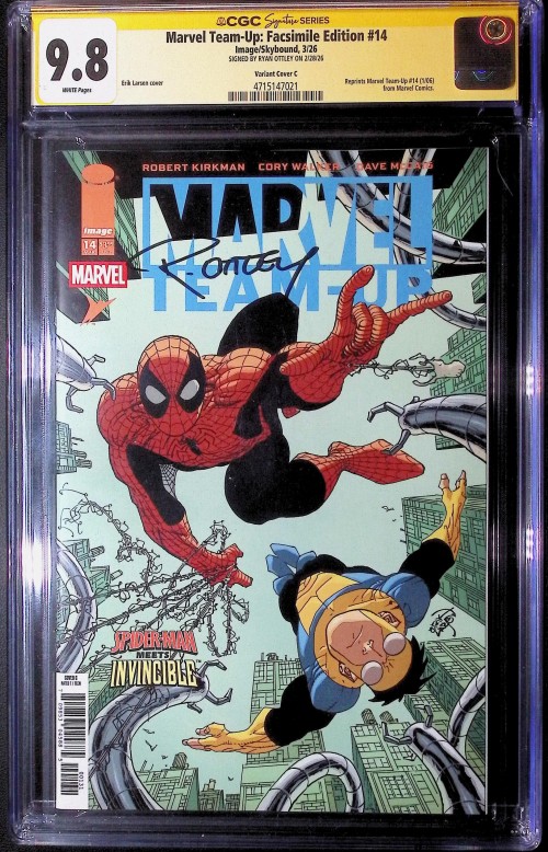 Marvel Team-Up #14 (2005) 2026 facsimile edition cover c larsen variant CGC 9.8 signed