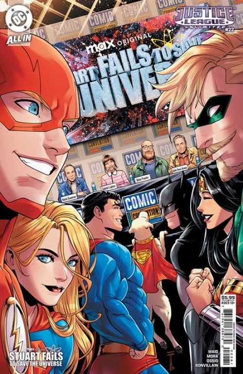 Justice League Unlimited #22 (2024) cover f acuna stuart fails to save the universe variant