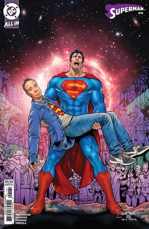 Superman #41 (2023) cover f badower stuart fails to save the universe variant