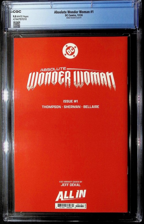 Absolute Wonder Woman #1 (2024) cover g dekal variant CGC 9.8