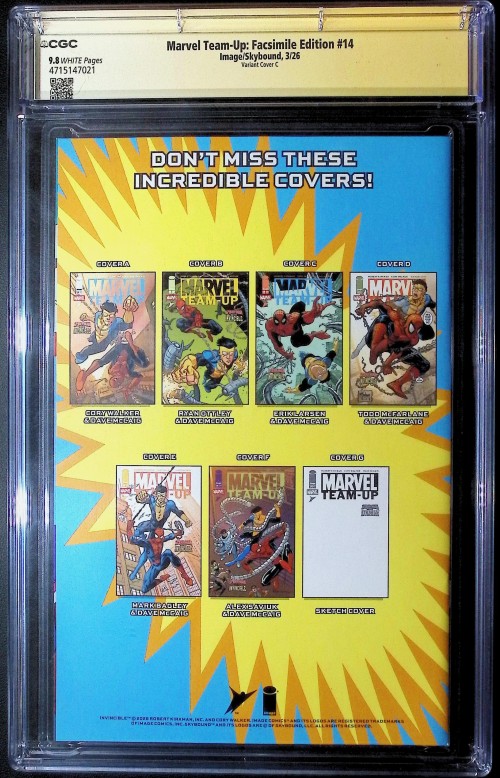 Marvel Team-Up #14 (2005) 2026 facsimile edition cover c larsen variant CGC 9.8 signed