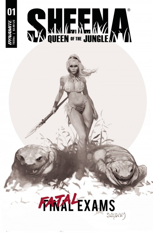 Sheena Queen Of The Jungle #1 (2023) cover p suydam b&w variant