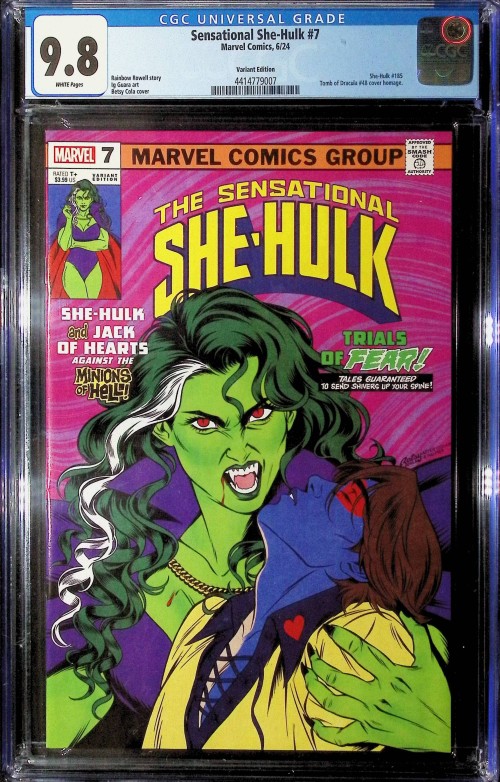 Sensational She-Hulk #7 (2023) cola vampire variant CGC 9.8