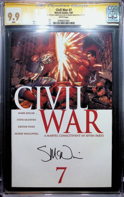 Civil War #7 (2006) CGC 9.9 signed