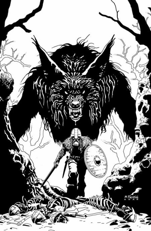 Viking Moon #1 (2025) cover e frusin b&w variant