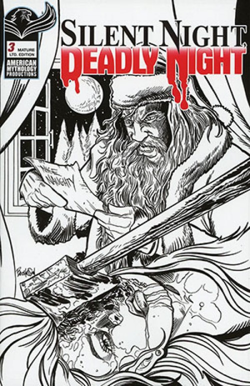 Silent Night Deadly Night #3 cover d hasson b&w virgin variant