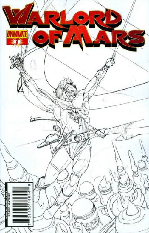 Warlord of Mars #7 (2010) black & white incentive cover 