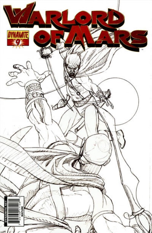 Warlord of Mars #9 (2010) b&w cover