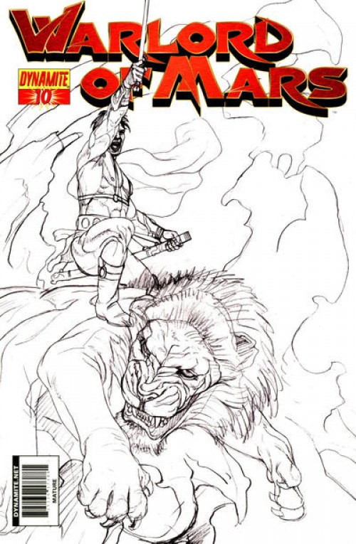 Warlord of Mars #10 (2010) b&w cover