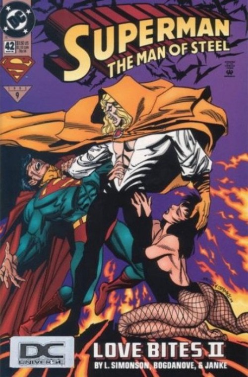 Superman Man of Steel #42 (1991) dcu stickered variant