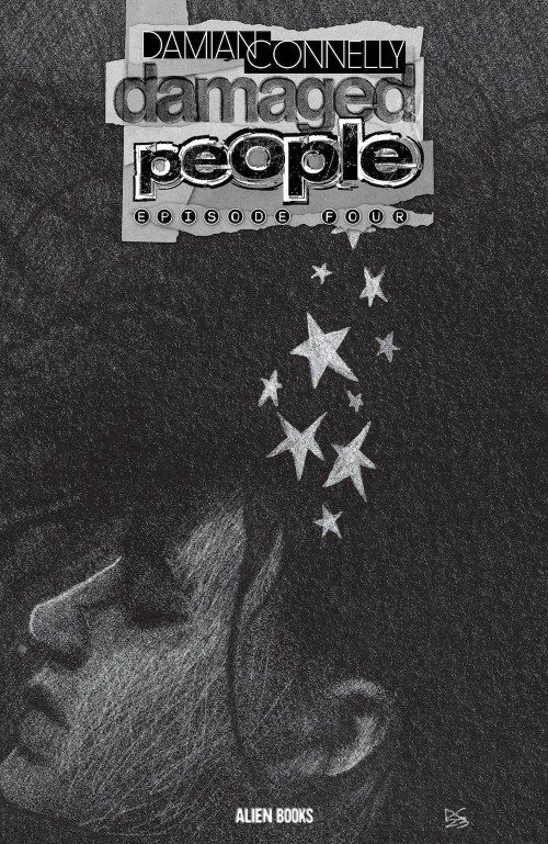 Damaged People #4 cover b b&w