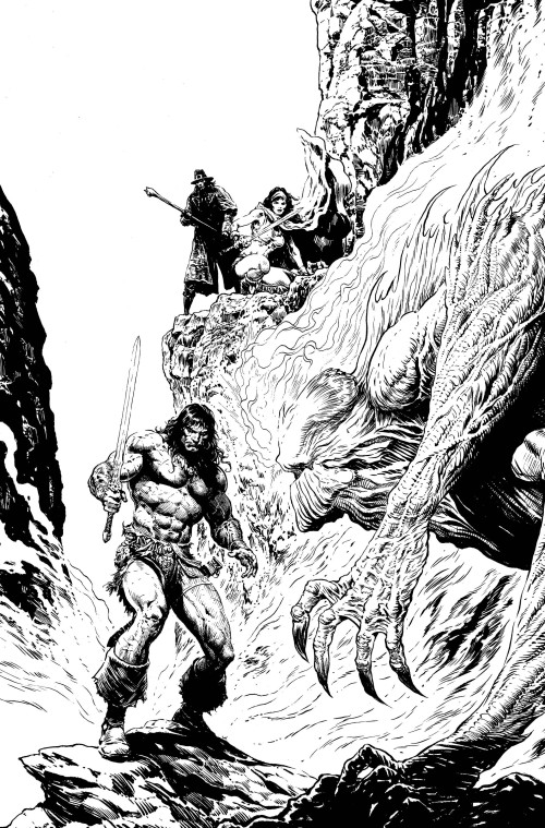 Conan Battle Of The Black Stone #3 cover d sharp b&w variant