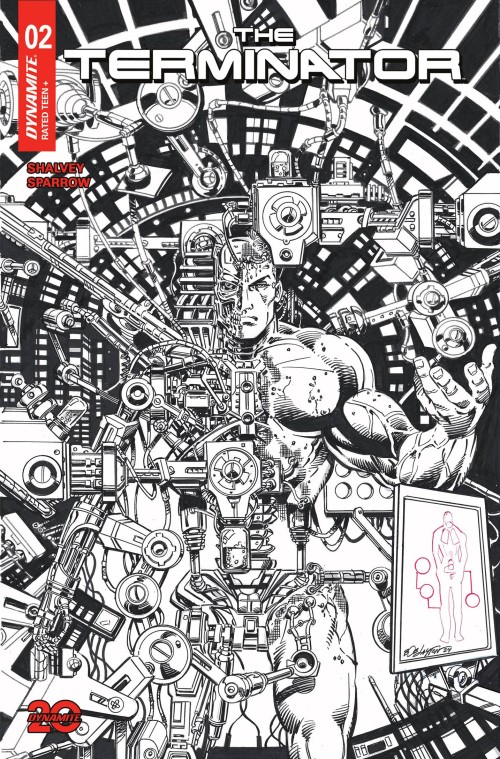 Terminator #2 (2024) cover r layton b&w variant