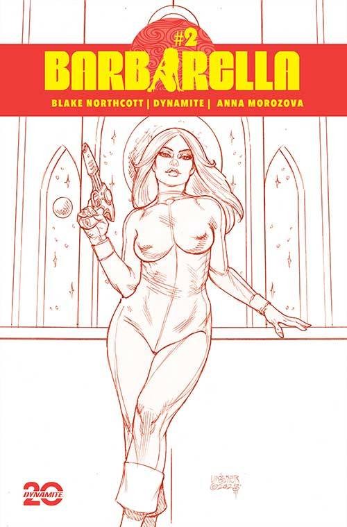 Barbarella #2 (2024) cover n linsner red line art variant