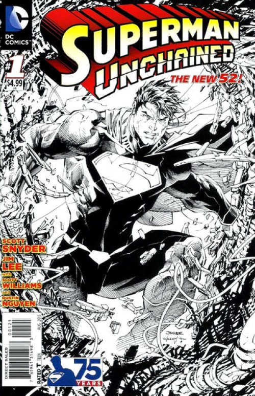 Superman Unchained #1 (2013) b&w cover