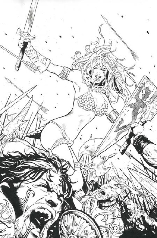 Sonja Reborn #3 (2025) cover l land line art virgin variant