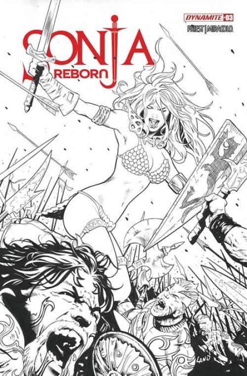 Sonja Reborn #3 (2025) cover k land line art variant