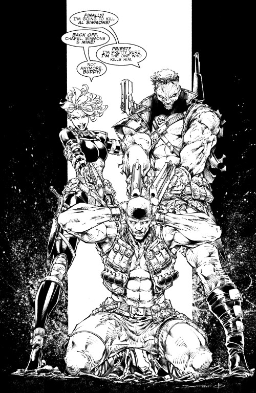 Spawn #370 (1992) cover d booth youngblood team up b&w virgin variant