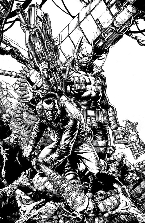 Walking Dead Deluxe #124 cover e finch youngblood team up b&w virgin variant